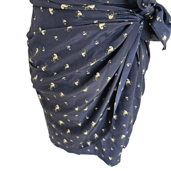 Club Monaco Harper Navy Blue with White Ditsy Flower Sleeveless Dress Sz 6 - Picture 4 of 9